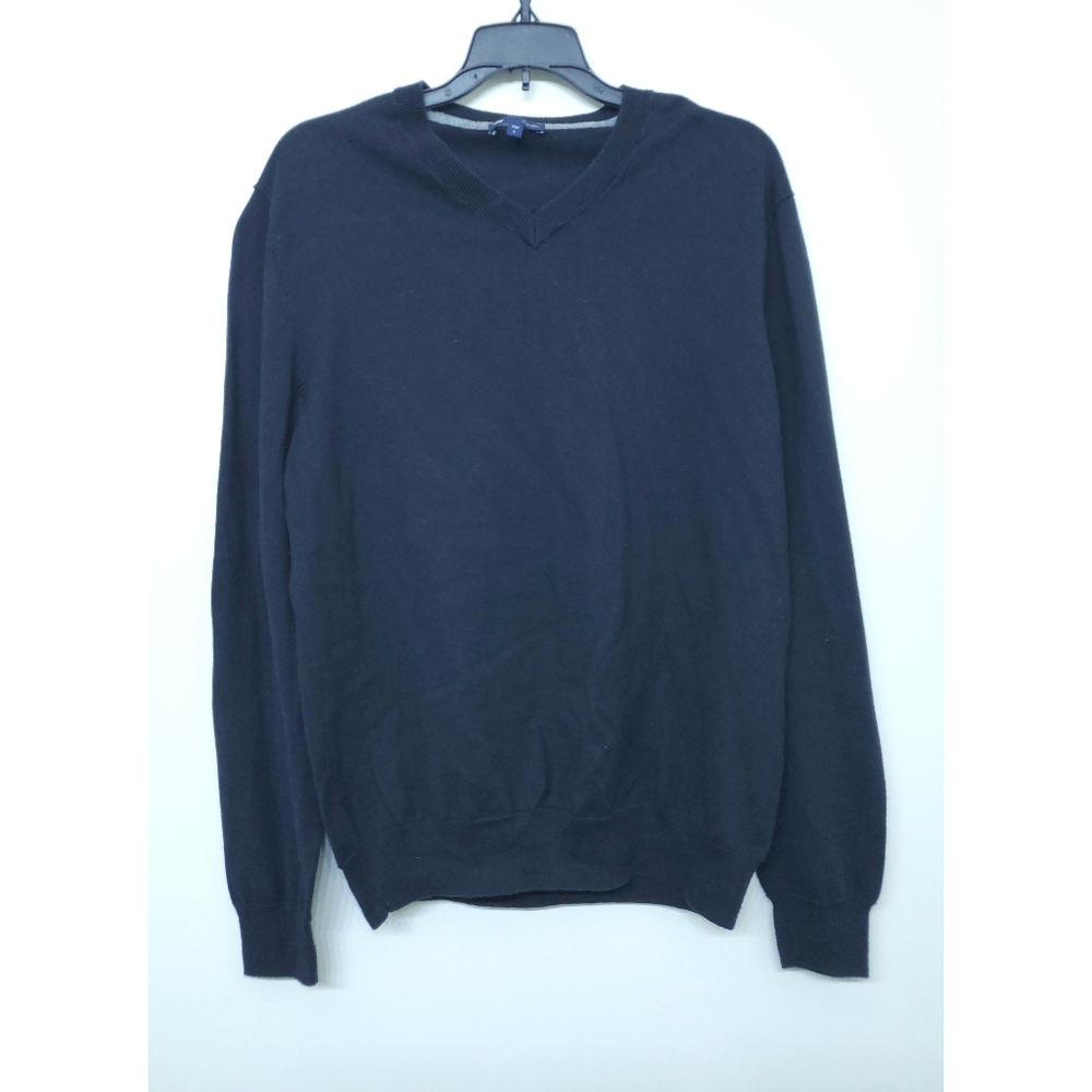Gap Men’s Large Lightweight V-Neck Black Sweater Pima Cotton